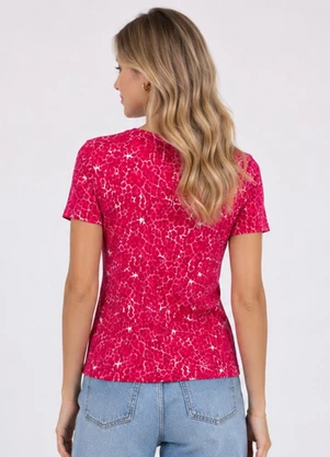 Infinita Cor - Blusa Feminina Estampada em Malha CottonVermelho - INFINITA COR