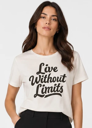 Infinita Cor - Blusa Feminina Estampada em Meia Malha Branco - INFINITA COR