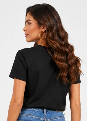Infinita Cor - Blusa Feminina Estampada em Meia Malha Preto - INFINITA COR