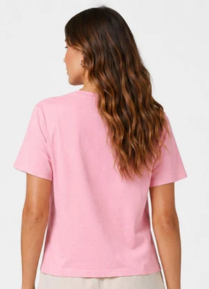 Infinita Cor - Blusa Feminina Estampada em Meia Malha Rosa - INFINITA COR