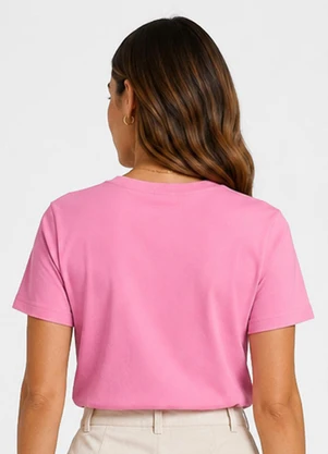 Infinita Cor - Blusa Feminina Estampada em Meia Malha Rosa - INFINITA COR