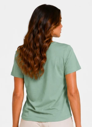 Infinita Cor - Blusa Feminina Estampada em Meia Malha Verde - INFINITA COR