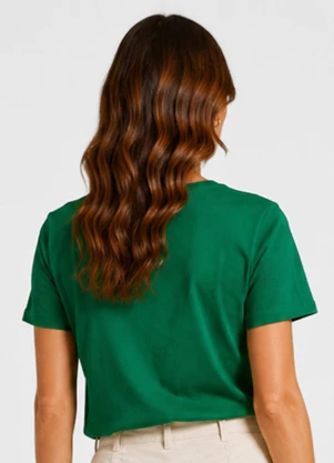 Infinita Cor - Blusa Feminina Estampada em Meia Malha Verde - INFINITA COR