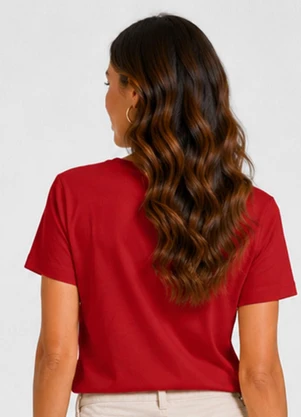 Infinita Cor - Blusa Feminina Estampada em Meia Malha Vermelho - INFINITA COR