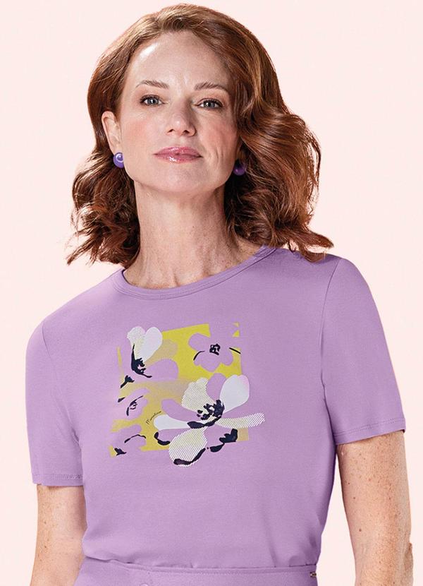 Marialícia - Blusa Feminina Estampada Flores Puff Marialícia R
