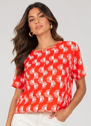 Infinita Cor - Blusa Feminina Estampada Laranja - INFINITA COR