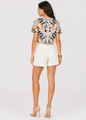 Infinita Cor - Blusa Feminina Estampada Laranja - INFINITA COR