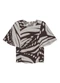 Marialícia - Blusa Feminina Estampada Manga Ampla Marrom - variação: Marrom