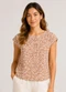 Select - Blusa Feminina Estampada Azul - variação: Marrom