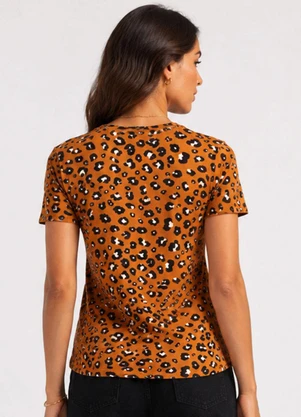 Infinita Cor - Blusa Feminina Estampada Marrom - INFINITA COR