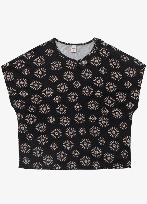 Rovitex - Blusa Feminina Estampada Preto 3
