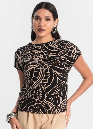 Rovitex - Blusa Feminina Estampada Preto - ROVITEX