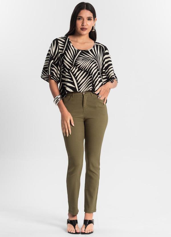 Rovitex - Blusa Feminina Estampada Preto 3