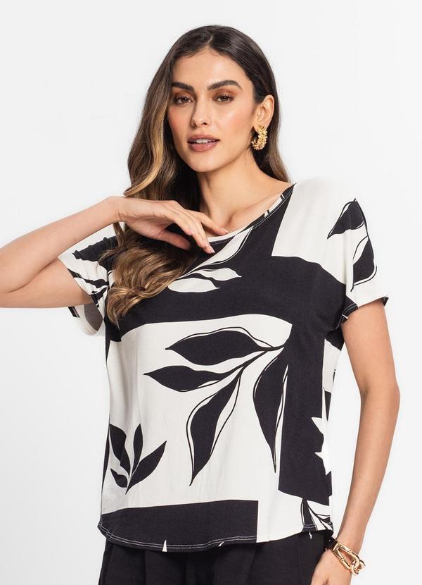 Select - Blusa Feminina Estampada Preto