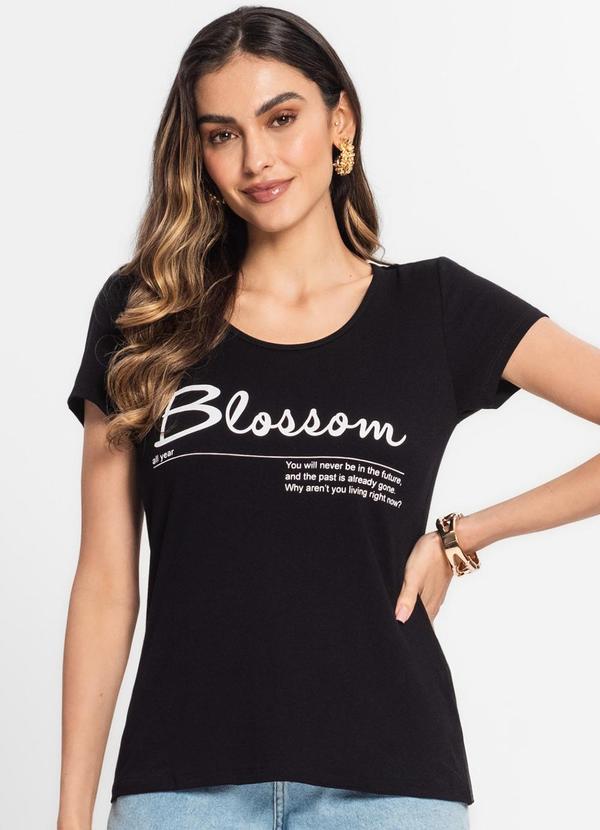 Select - Blusa Feminina Estampada Preto