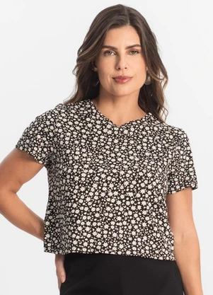 Select - Blusa Feminina Estampada Preto - SELECT
