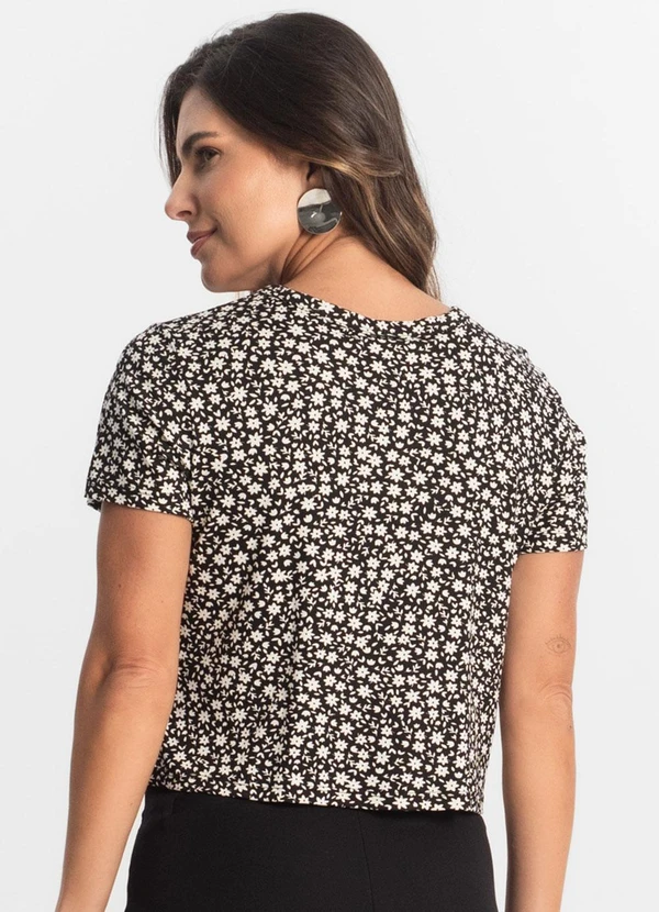 Select - Blusa Feminina Estampada Preto 2