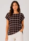 Select - Blusa Feminina Estampada Azul - variação: Preto