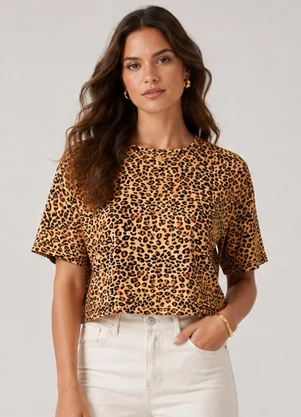 Infinita Cor - Blusa Feminina Estampada Preto - INFINITA COR