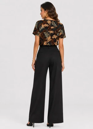 Infinita Cor - Blusa Feminina Estampada Preto - INFINITA COR