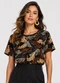 Infinita Cor - Blusa Feminina Estampada Azul - variação: Preto