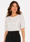 Infinita Cor - Blusa Feminina Estampada Azul - variação: Preto