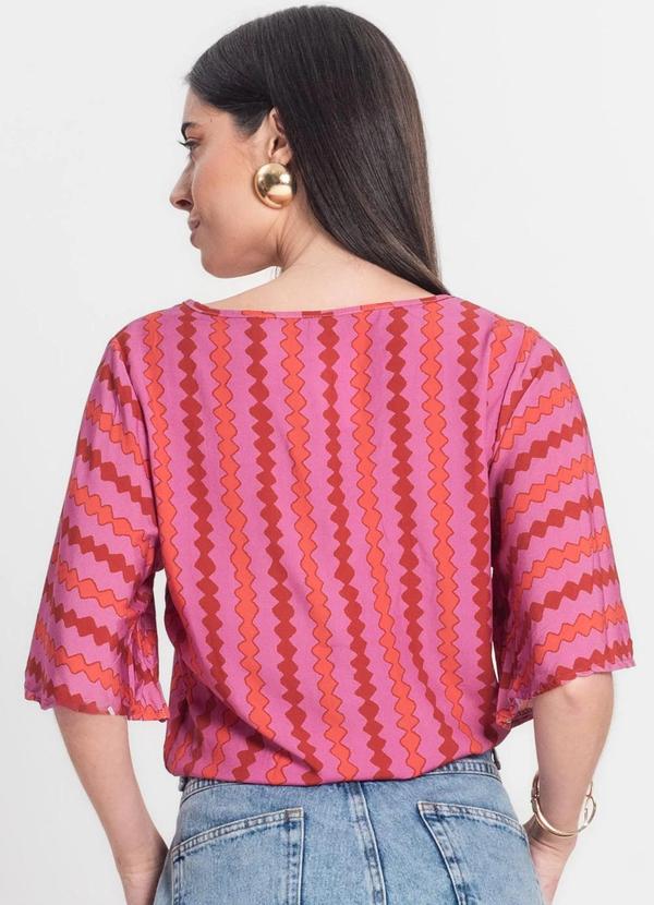Infinita Cor - Blusa Feminina Estampada Rosa 2