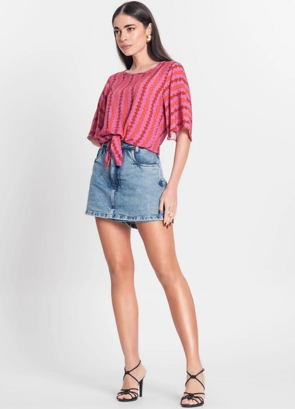 Infinita Cor - Blusa Feminina Estampada Rosa 3