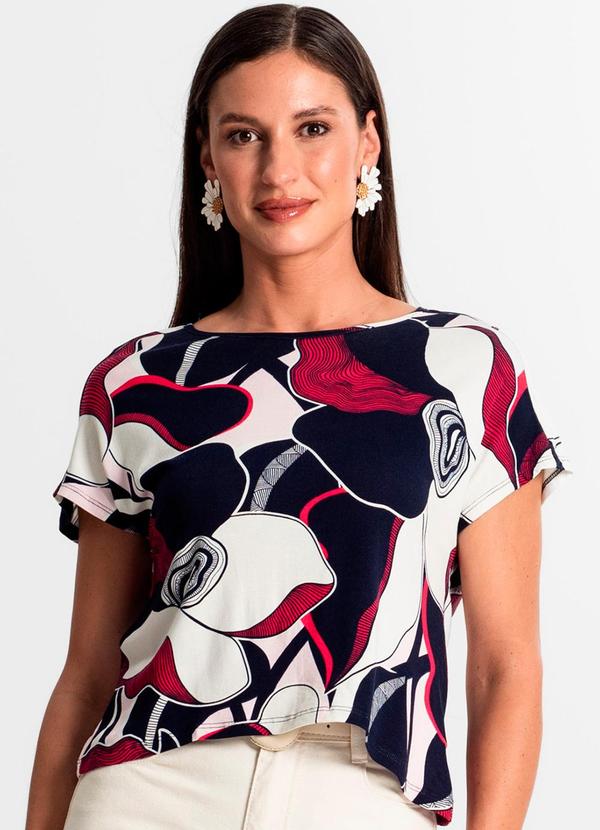 Rovitex - Blusa Feminina Estampada Vermelho