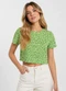 Select - Blusa Feminina Estampada Verde - variação: Verde