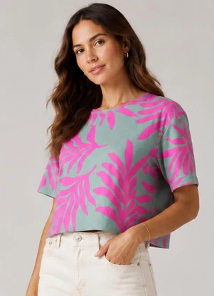Infinita Cor - Blusa Feminina Estampada Verde - INFINITA COR
