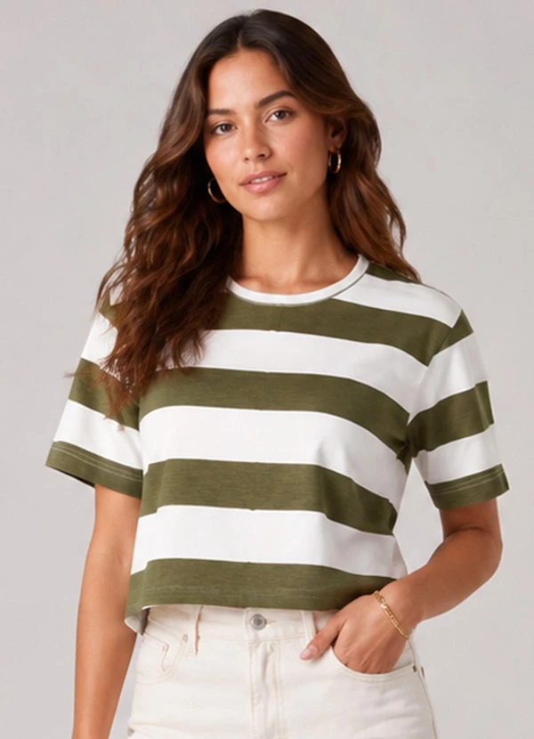 Infinita Cor - Blusa Feminina Estampada Verde