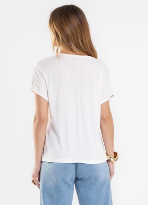 Rovitex - Blusa Feminina Estampada Visco Creponada Bege - ROVITEX