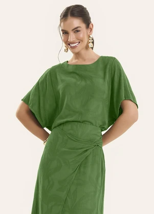 Rovitex - Blusa Feminina Estampada Viscose Verde - ROVITEX