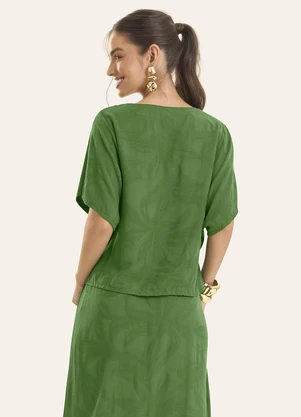 Rovitex - Blusa Feminina Estampada Viscose Verde - ROVITEX