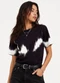 Infinita Cor - Blusa Feminina Estampada Viscotorcion Preto - variação: Preto