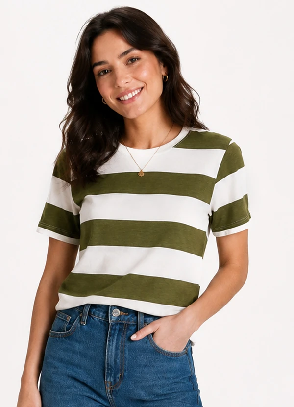 Infinita Cor - Blusa Feminina Estampada Viscotorcion Verde