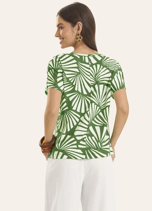 Rovitex - Blusa Feminina Estampada Viscotorcion Verde - ROVITEX