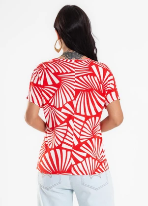 Rovitex - Blusa Feminina Estampada Viscotorcion Vermelho - ROVITEX