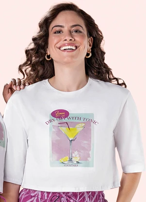 Blusa Feminina Estampas Diferenciadas Marialícia (Branco) - MARIALÍCIA