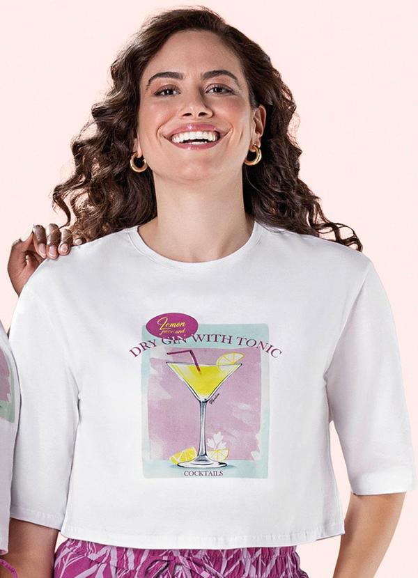 Marialícia - Blusa Feminina Estampas Diferenciadas Marialícia Branco