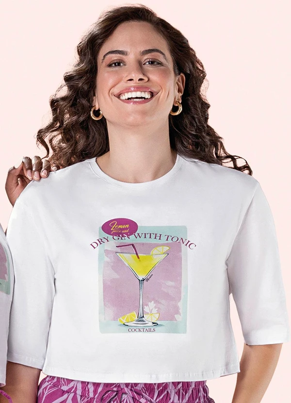 Marialícia - Blusa Feminina Estampas Diferenciadas Marialícia Branco