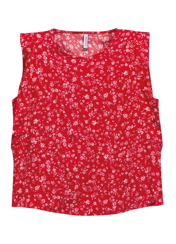 Marialícia - Blusa Feminina Floral Miudo Rosa