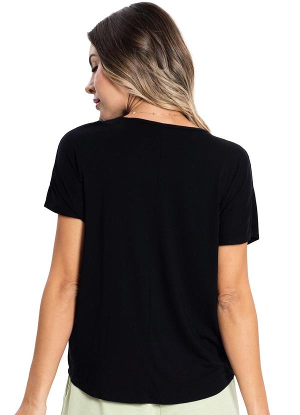 Rovitex - Blusa Feminina Folhagem Viscotorcion Preto 2
