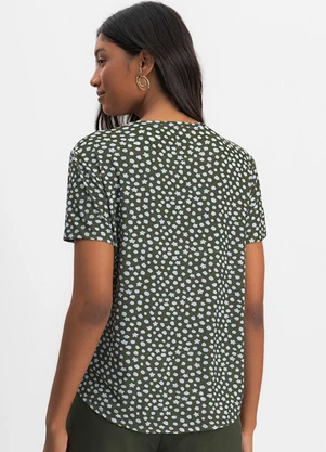 Essendi - Blusa Feminina Geométrica em Viscolycra Verde - ESSENDI