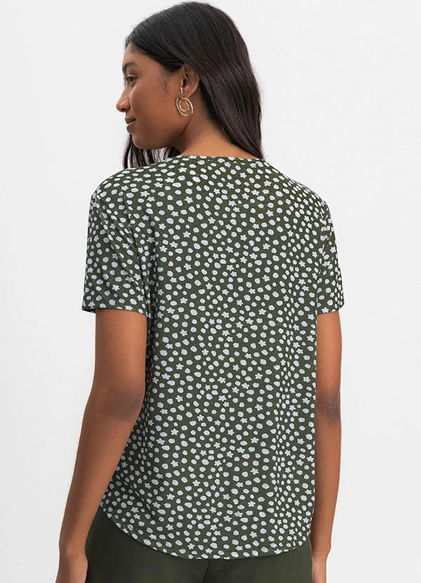 Essendi - Blusa Feminina Geométrica em Viscolycra Verde 2