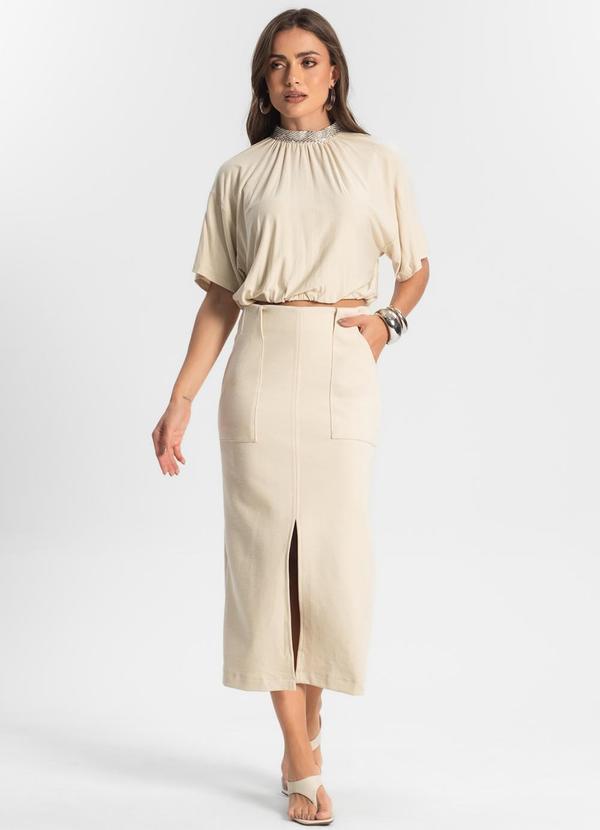 Endless - Blusa Feminina Gola Alta Bege 3