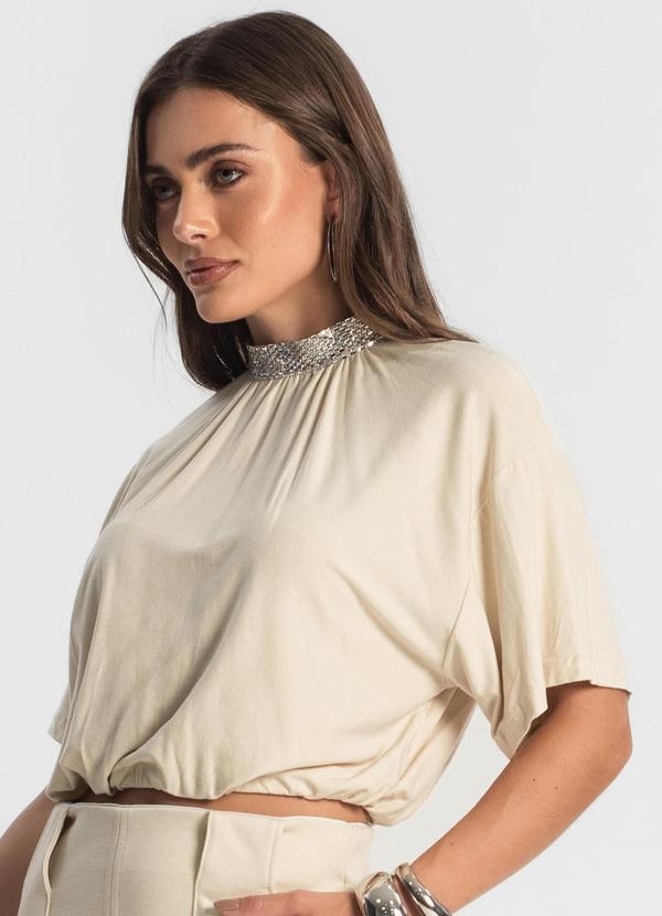 Endless - Blusa Feminina Gola Alta Bege 4