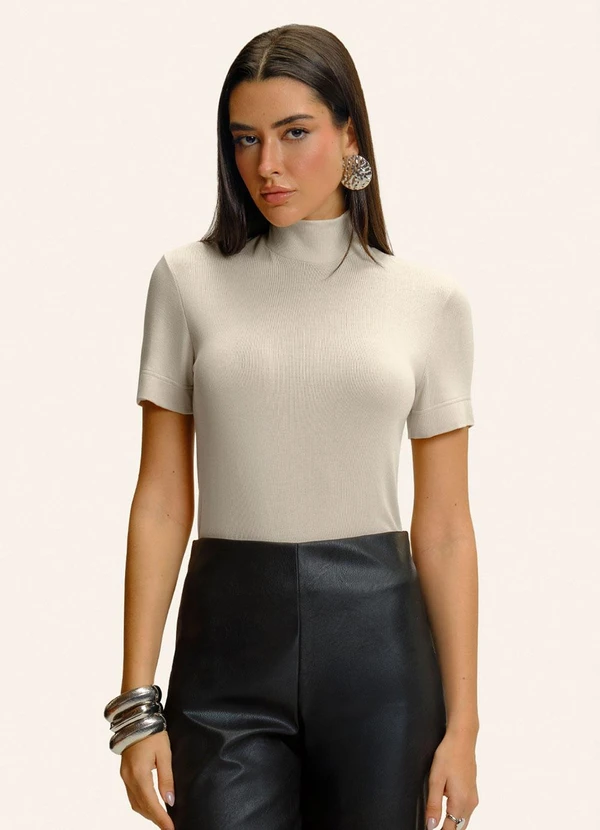 Endless - Blusa Feminina Gola Alta Bege