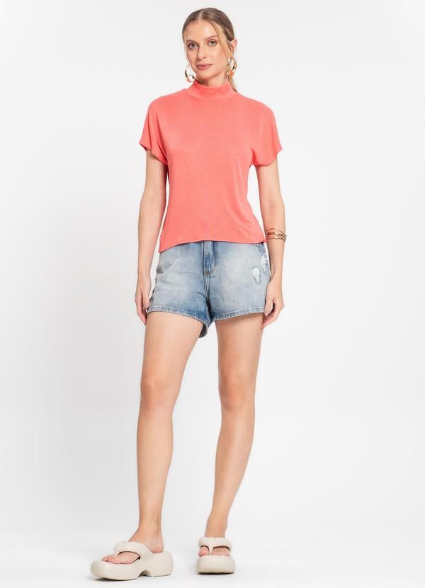 Rovitex - Blusa Feminina Gola Alta Rosa 2